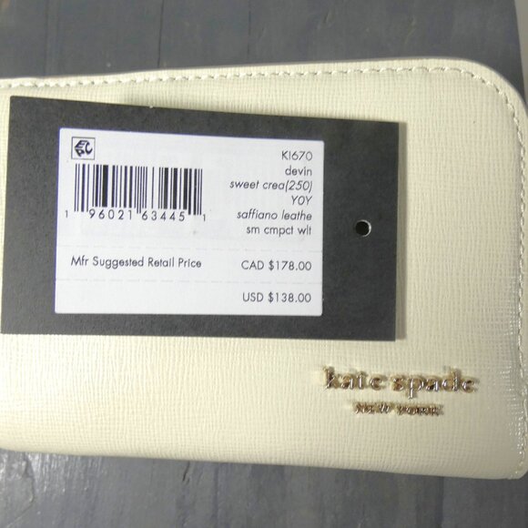 kate spade new york Devin Small Compact Wallet Sweet Cream - Picture 3 of 16